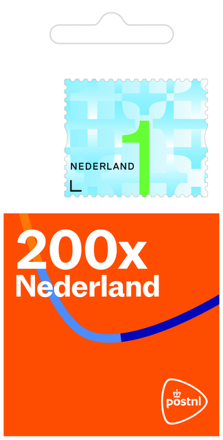 Timbre poste NL valeur 1 autocollant 200 pièces