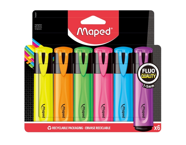 Surligneur Maped set 6 couleurs standard