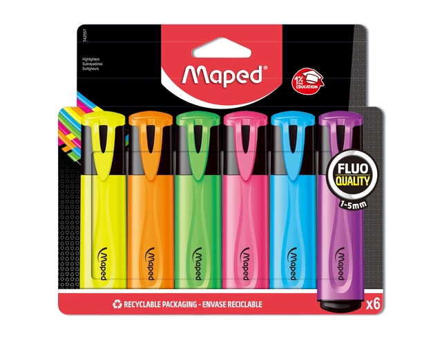 Surligneur Maped set 6 couleurs standard