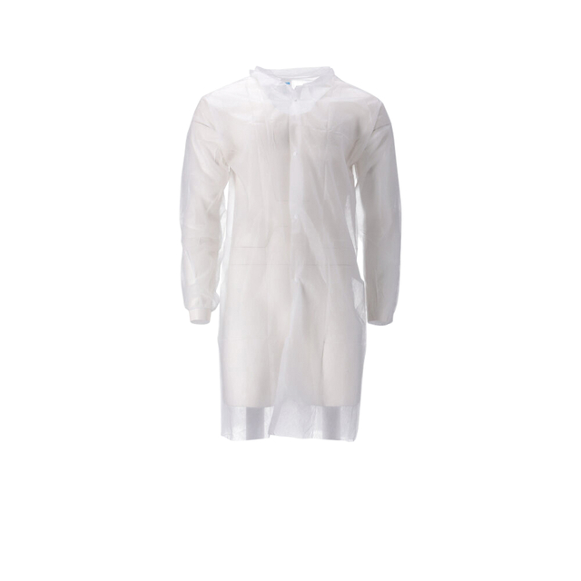 Blouse visiteur CMT PP non-tissé longue bouton pression 104cm XXL blanc 100 pièces