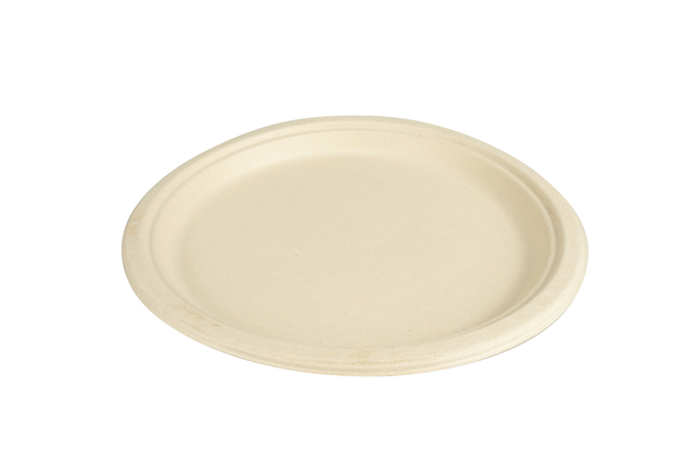 Assiette IEZZY 260mm 1 compartiment canne à sucre sans PFAS naturel 50 pièces