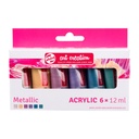 Peinture acrylique Talens Art Creation Metallic Set 6 couleurs 12ml
