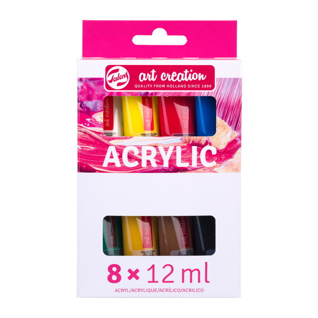 Peinture acrylique Talens Art Creation set 8 couleurs 12ml
