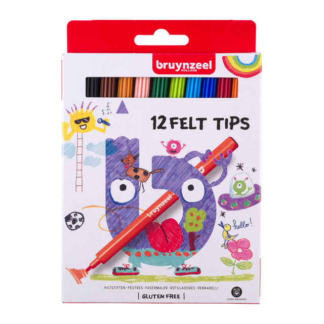 Feutre Bruynzeel Kids set 12 couleurs