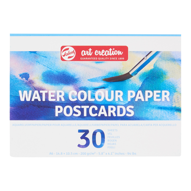 Aquarelverfpapier Talens Art Creation 30 witte vellen 200gr 148x105mm blauw