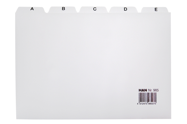 Carte à onglet HAN A-Z largeur A5 HA-985 gris clair