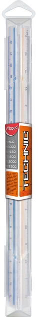 Règle à échelle de réduction Maped triangulaire 1:500/1000/1250/1500/2000/2500