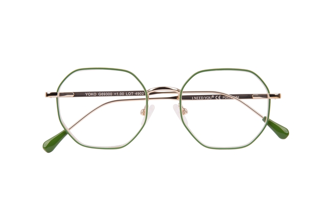 Lunettes de lecture I Need You +3.00 dpt Yoko vert-or