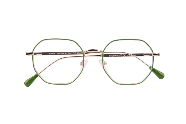 Lunettes de lecture I Need You +1.00 dpt Yoko vert-or