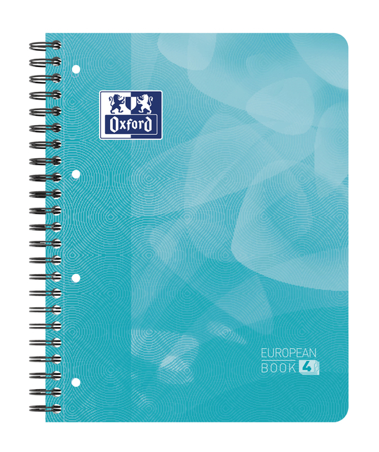 Cahier Oxford Projectbook School A4+ ligné 4 perf 240 pages 80g aqua