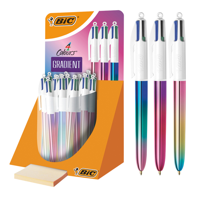 Balpen Bic 4kleuren gradient medium assorti