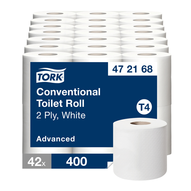 Toiletpapier Tork T4 Advanced 2-laags 400 vel wit 472168