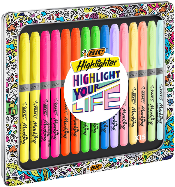 Surligneur BIC Grip Highlight Your Life assorti