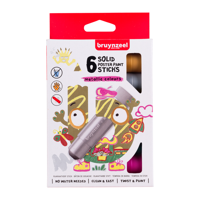 Verfstift Bruynzeel Kids assorti metallic 6 stuks