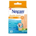 Pansement Nexcare Active Flexible Foam résistant à l'eau 30 pièces assorti
