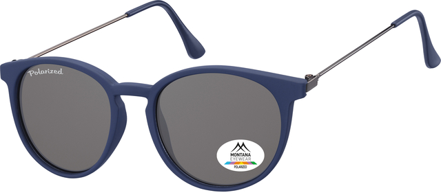 Zonnebril Montana smoke gepolariseerd rond glas en metalen pootje bl
