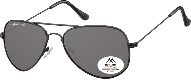 Lunettes de soleil Montana noir mat avec verre fumé polarisé