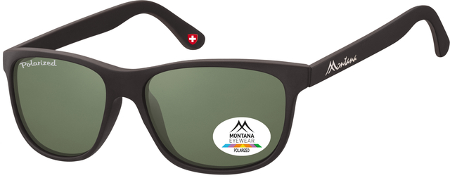 Lunettes de soleil Montana noir mat verre G15 polarisé