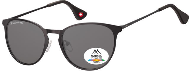 Lunette de soleil Montana noir mat verre fumé polarisé