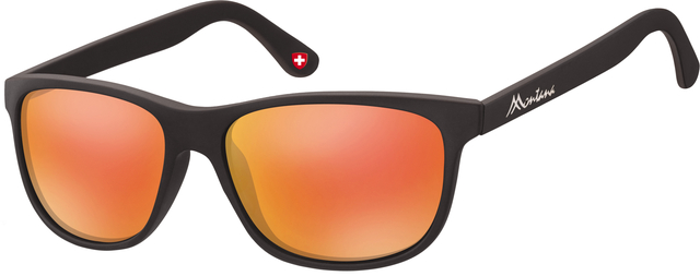 Lunettes de soleil Montana noir mat Revo verre rouge