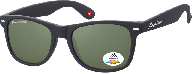 Lunettes de soleil Montana noir verre G15 vert polarisé