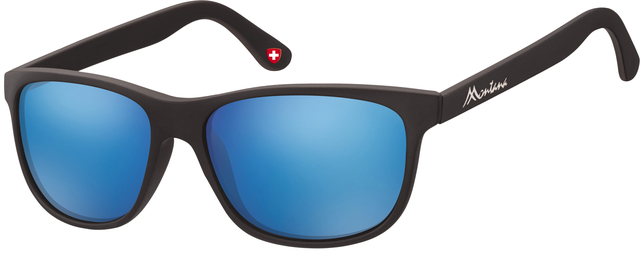 Lunettes de soleil Montana noir mat Revo verre bleu