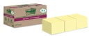 Bloc mémos Post-it 654 RSS12CY 76x76mm jaune 14 + 4 gratuits