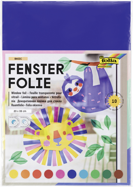 Raamfolie Folia 23x33cm 10 vel 10 kleuren