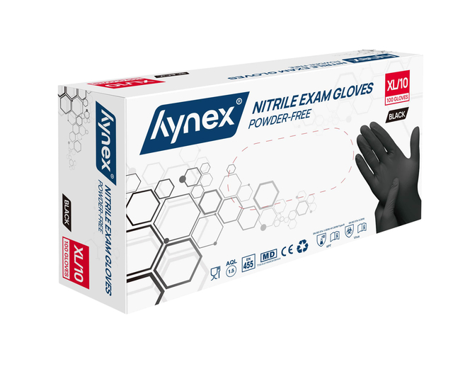 Gant Hynex nitrile XL noir 3,5g 100 pièces