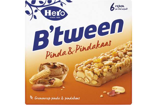 Barre de céréales Hero B'tween cacahuètes 6 paks barre 25g