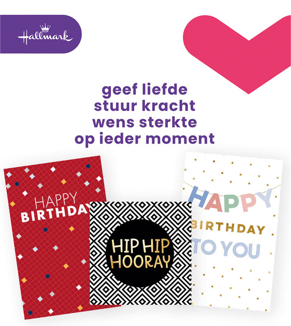 Cartes de voeux Hallmark recharge ''Birthday'' 6 cartes