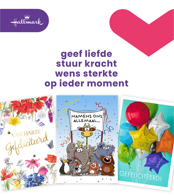 Carte de voeux Hallmark recharge ''Felicitatie'' 8 cartes