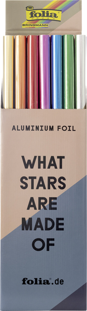 Film aluminium Folia 50x78cm présentoir 50 rouleaux assorti