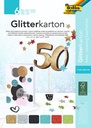 Glitterkarton Folia 174x245mm 6 vel basis assorti