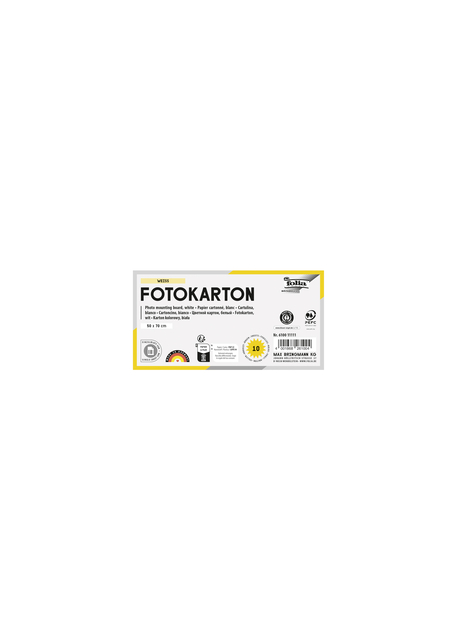 Carton photo Folia 50x70cm 250g 10 feuilles nacré n° 00 blanc