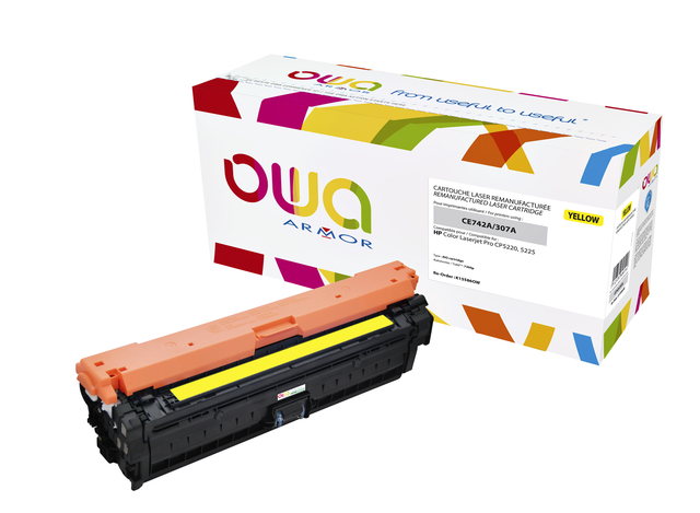 Cartouche toner OWA alternative pour HP CE742A jaune