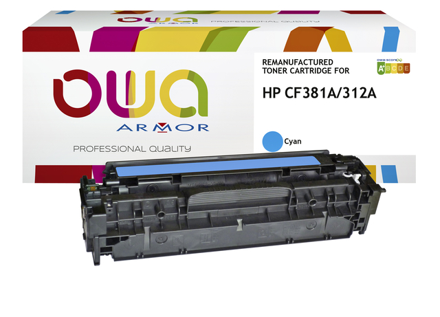 Cartouche toner OWA alternative pour HP CF381A bleu
