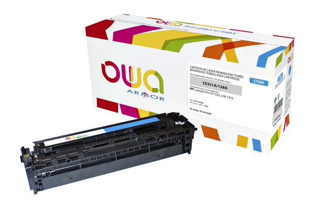 Cartouche toner OWA alternative pour HP CE321A bleu