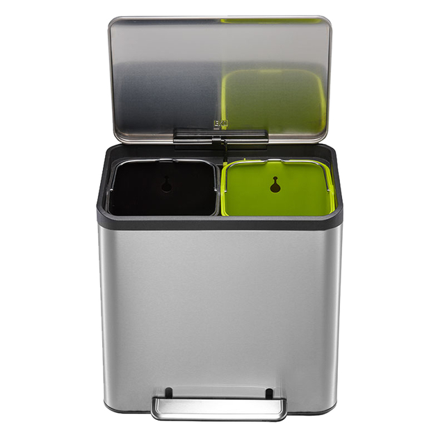 Poubelle à pédale EKO EcoCasa Recycler 15+15L Inox