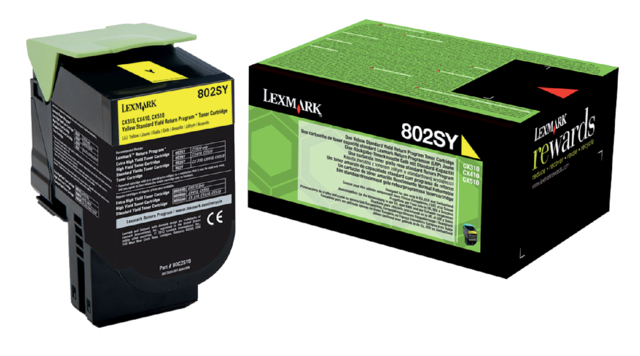 Cartouche toner Lexmark 80C2SY0 Prebate jaune