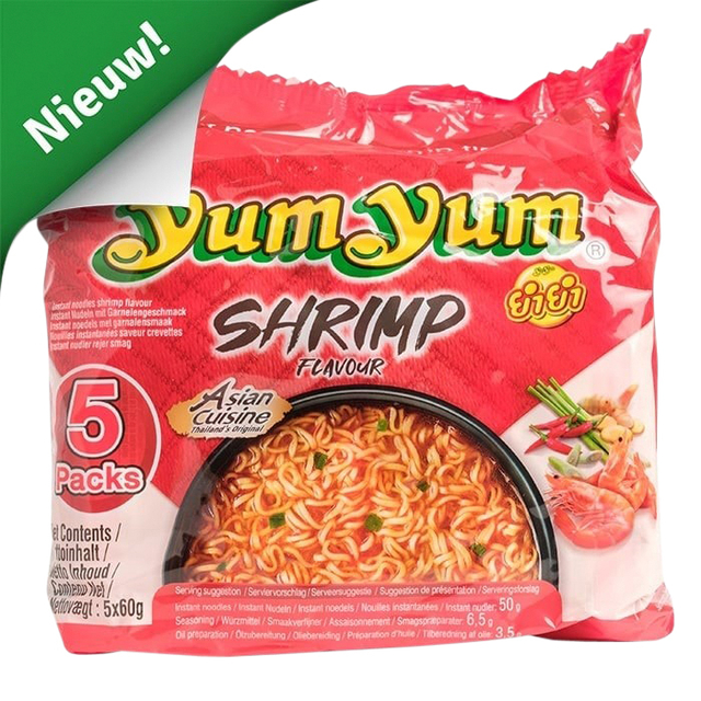 Noodles Yum Yum garnaal bami 5-pack 5x60gr