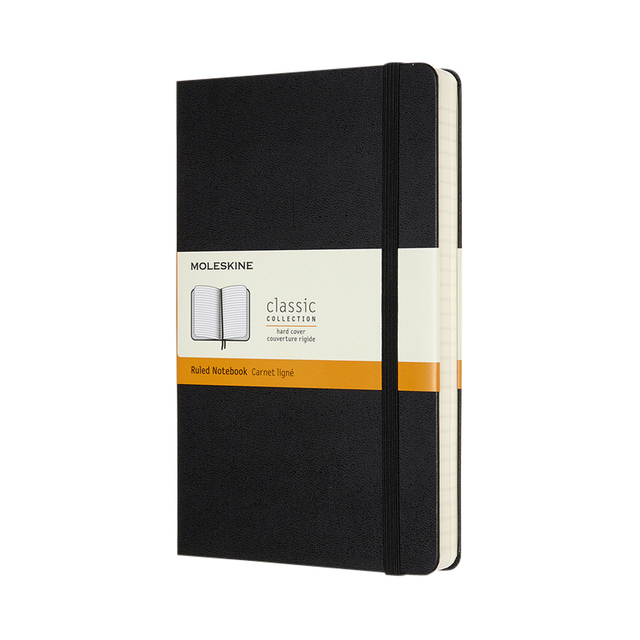 Carnet Moleskine Expanded Large 130x210mm ligné couverture rigide noir