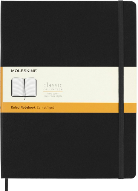 Carnet Moleskine XL 190x250mm ligné couverture rigide noir