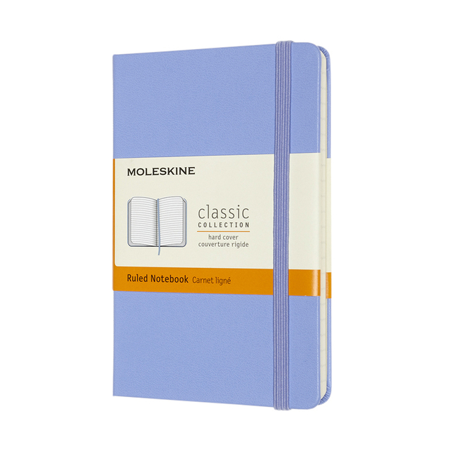 Notitieboek Moleskine pocket 90x140mm lijn hard cover hydrangea blue