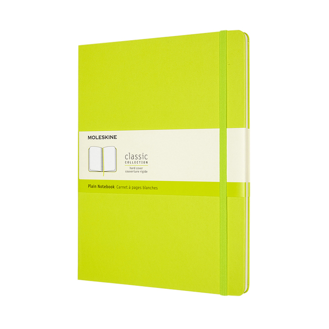 Carnet Moleskine XL 190x250mm uni couverture rigide vert citron