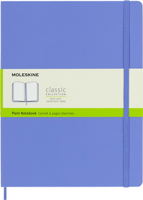 Notitieboek Moleskine XL 190x250mm blanco hard cover hydrangea blue