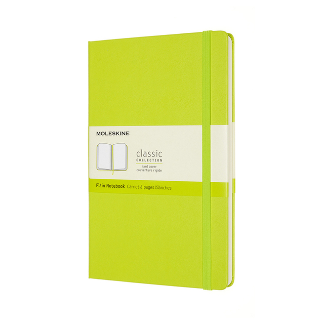 Notitieboek Moleskine large 130x210mm blanco hard cover lemon green