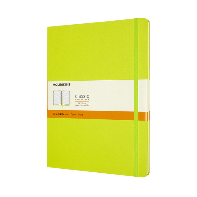 Carnet Moleskine XL 190x250mm ligné couverture rigide vert citron