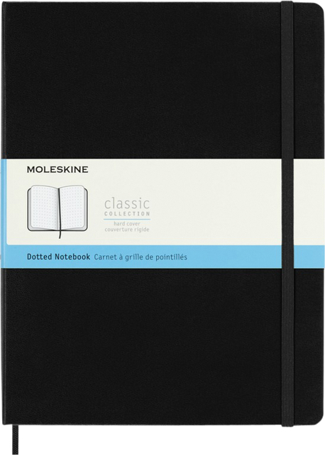 Carnet Moleskine XL 190x250mm pointillé couverture rigide noir