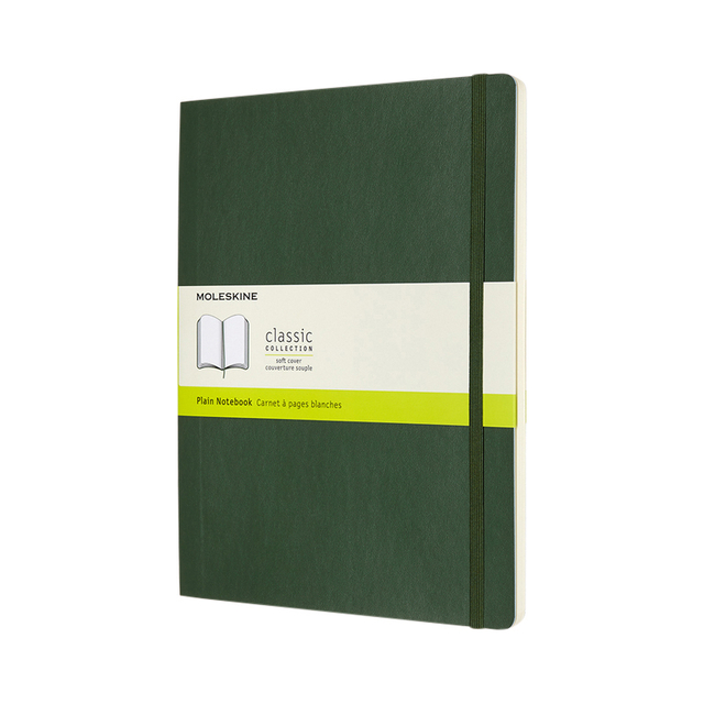 Carnet Moleskine XL 190x250mm uni couverture souple vert myrte